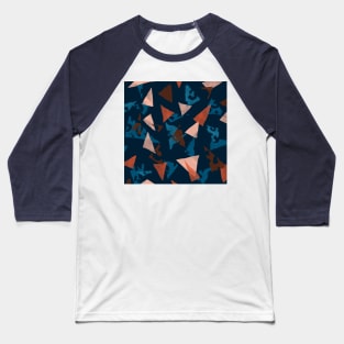 Navy Textured Triangles Baseball T-Shirt